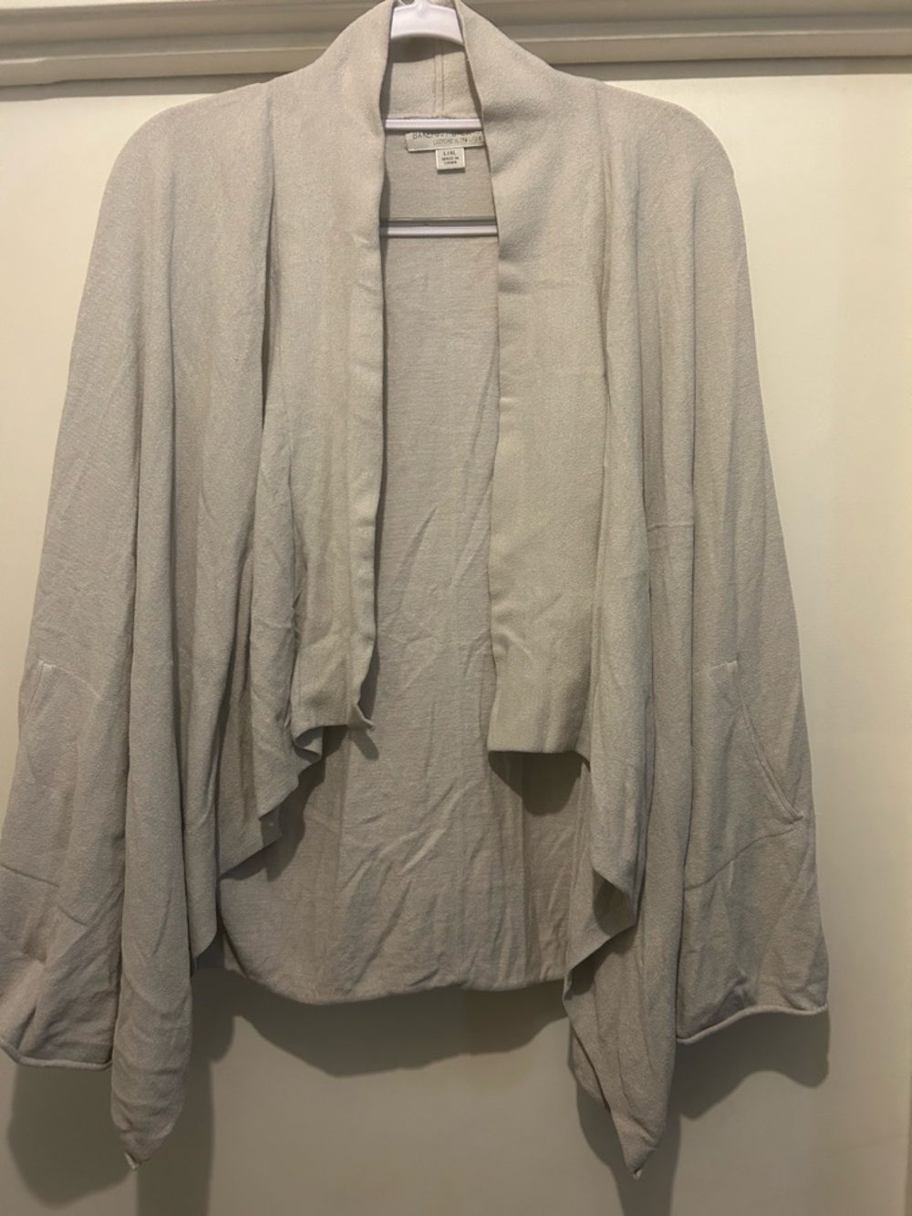 Barefoot Dreams Draped Open-Front Cardigan in Light Gray